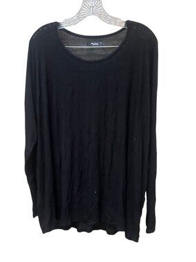 NEW Michael Lauren Black Scoop Neck Long Sleeve Top - Women's XL